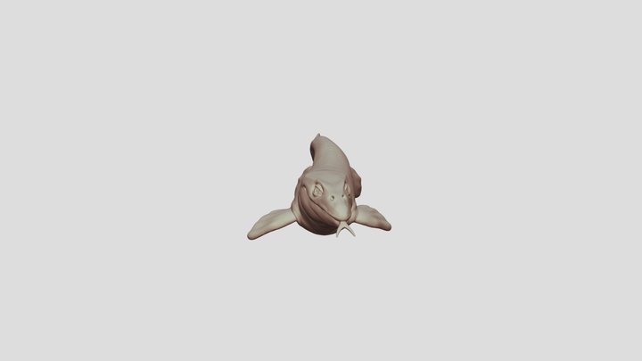 Mieke the Mosasaurus_cartoon 3Dprintable Mini 3D Model