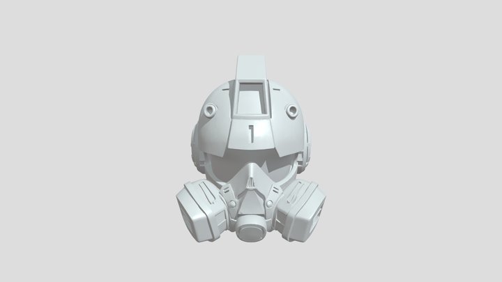 White futuristic helmet 3D Model