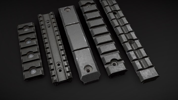 Picatinny Rails - Houdini Generated 3D Model