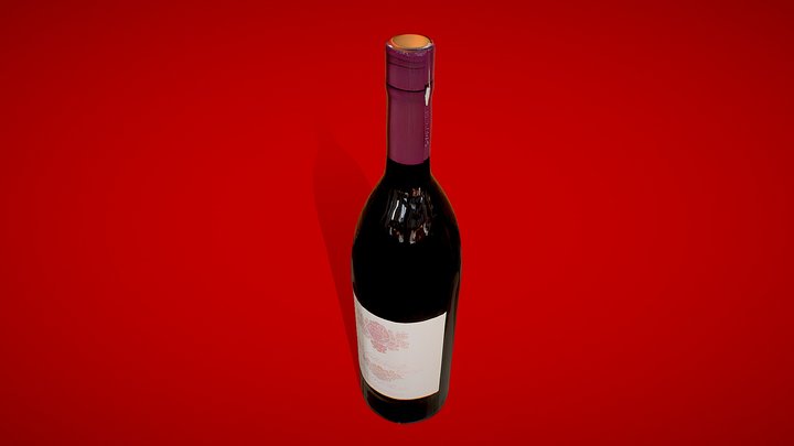 Modern Wine Bottle 3D Model