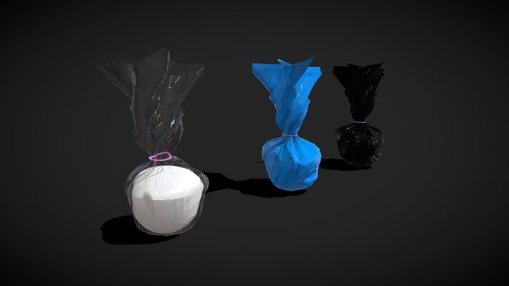 Gram of cocaine in a Bag 3D Model