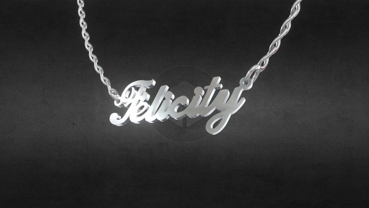 NAME PLATE NECKLACE FELICITY 3D Model