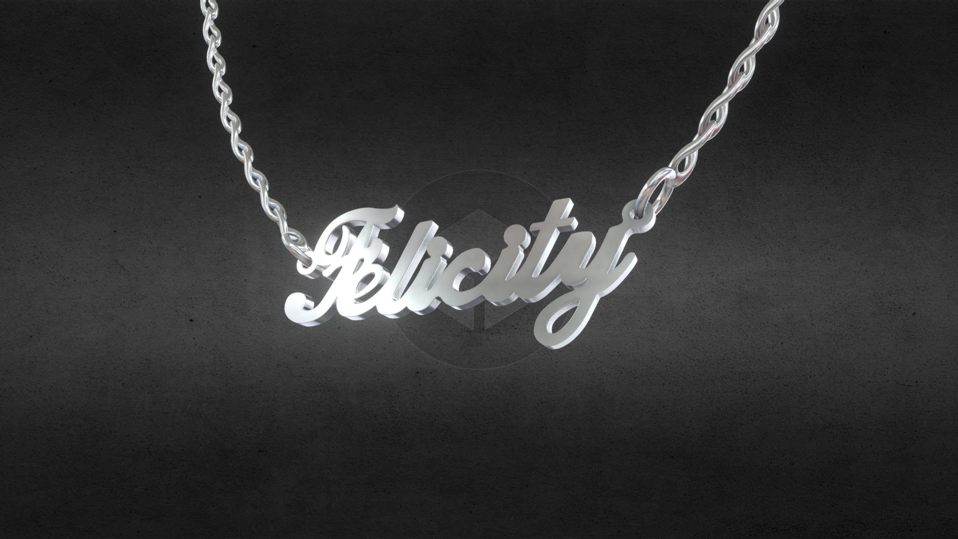 NAME PLATE NECKLACE FELICITY - 3D model by Williams Jewellers - New ...