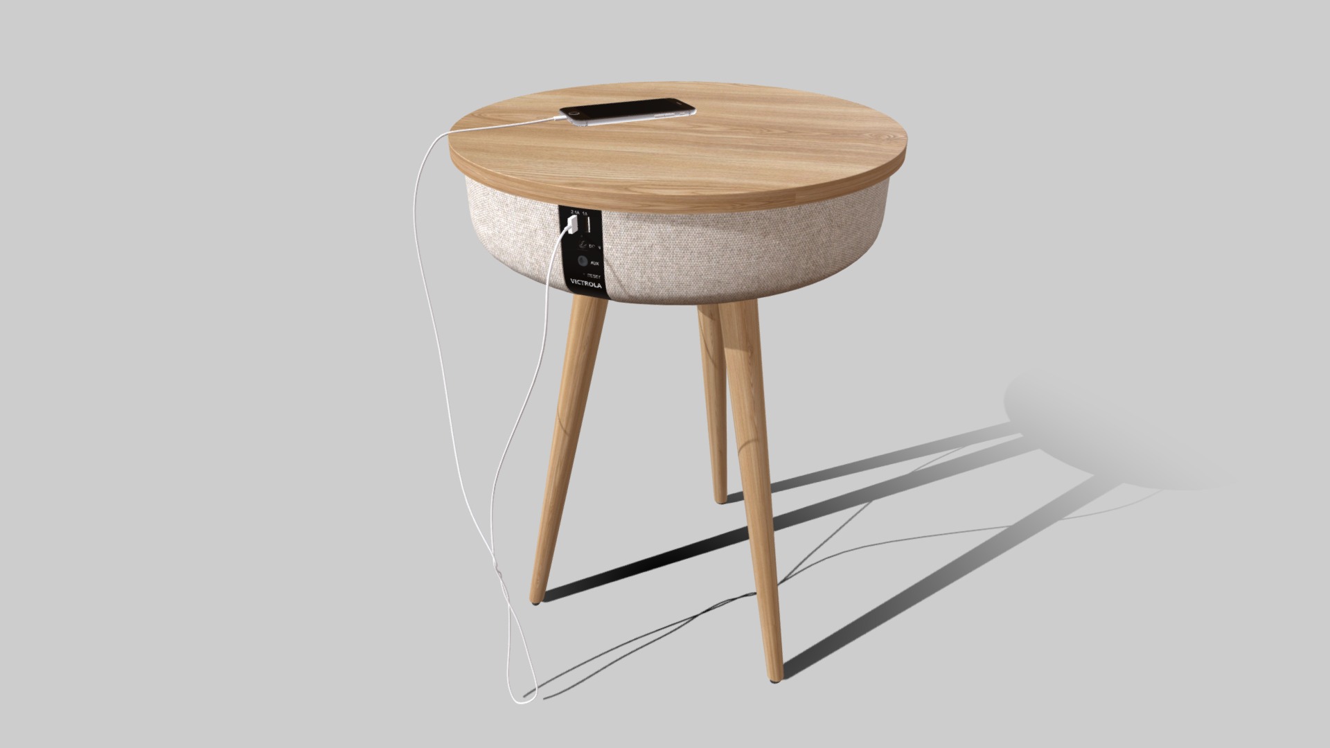 3D model Side table - This is a 3D model of the Side table. The 3D model is about a stool with a cord.