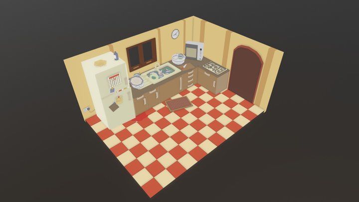 Isometric Kitchen 3D Model