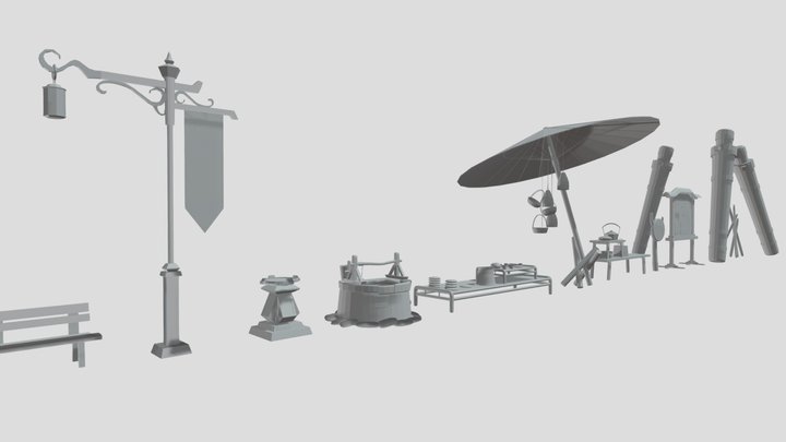 HW2 10 props Genshin Impact 3D Model