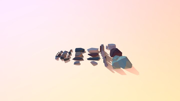 Low Poly Stone Big Pack 3D Model
