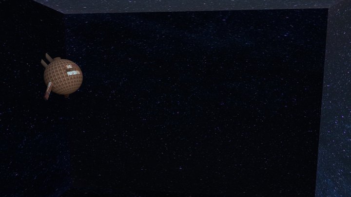 Old Satellite Going Through Space 3D Model