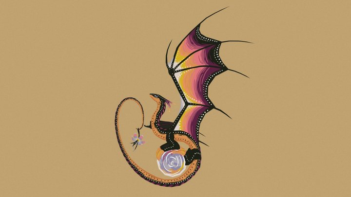 Dotted Dragon 3D Model