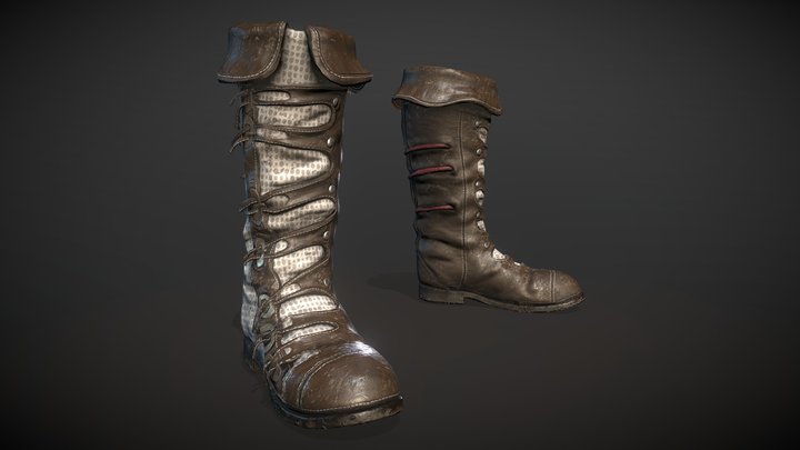 Boots for asset Game 3D Model
