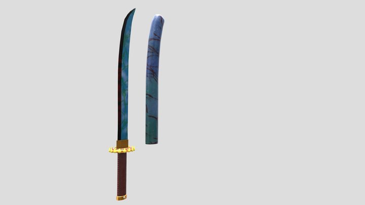 Jeweled Decorative Katana 3D Model
