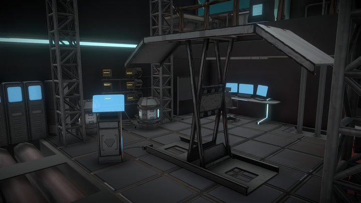 Sci-Fi Garage 3D Model