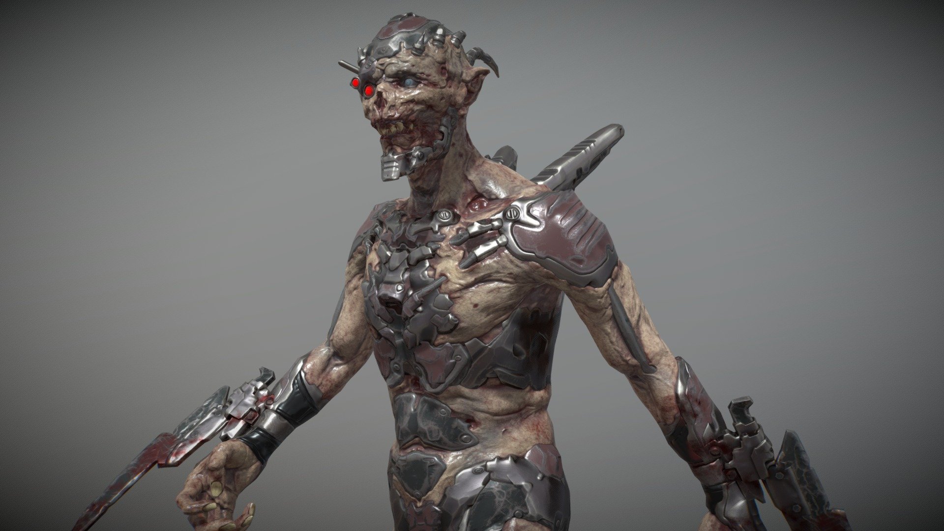 3D model Goul Zombie VR / AR / low-poly