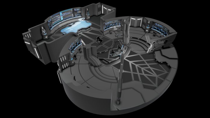 USS Theurgy Main Bridge (Cut-Away View) 3D Model