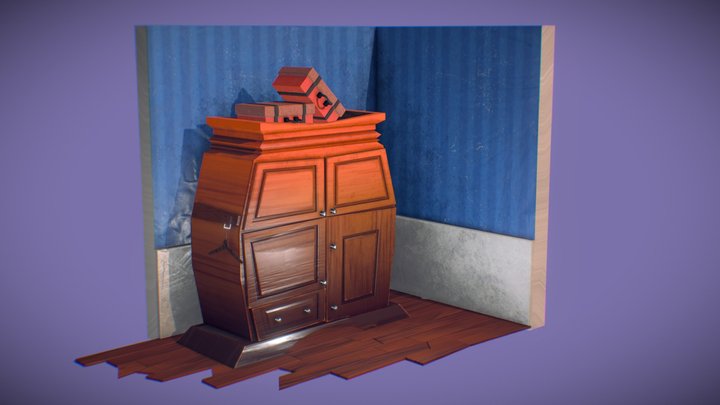 Stylized Wardrobe - Game Ready 3D Model