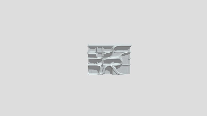 Modern organic residential building facade 3D Model
