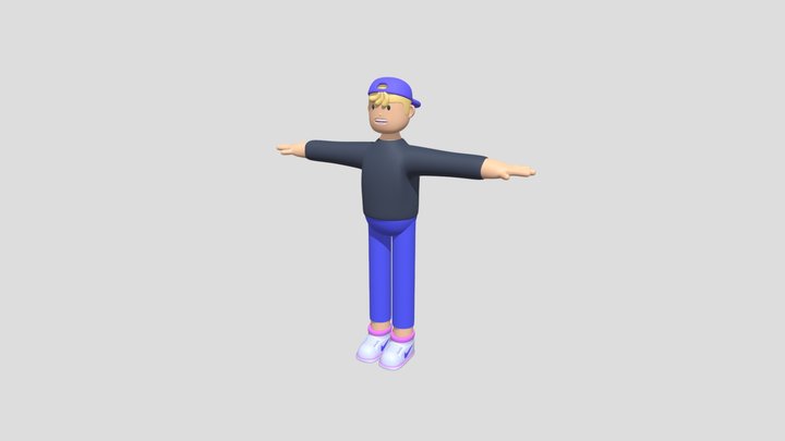 Cool Guy Low Poly_Blender 3D Model