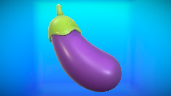 Eggplant Emoji 🍆 3D Model