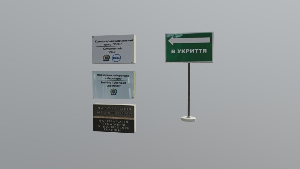 University Signs Shelter Pointer Набір табличок