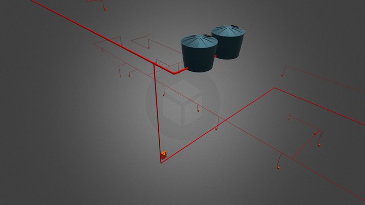 REDE DE HIDRANTES 3D Model