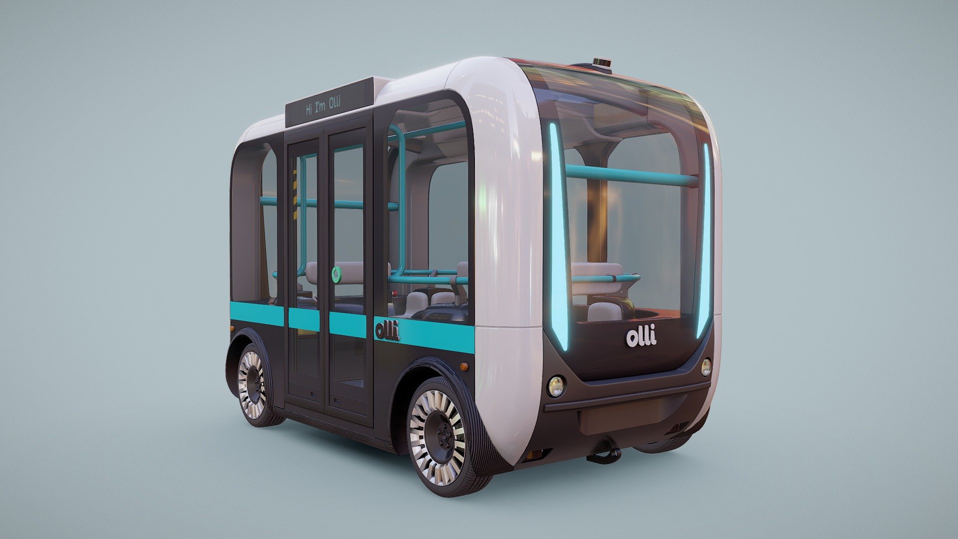 Driverless Bus Local Motors Olli Buy Royalty Free 3d Model By
