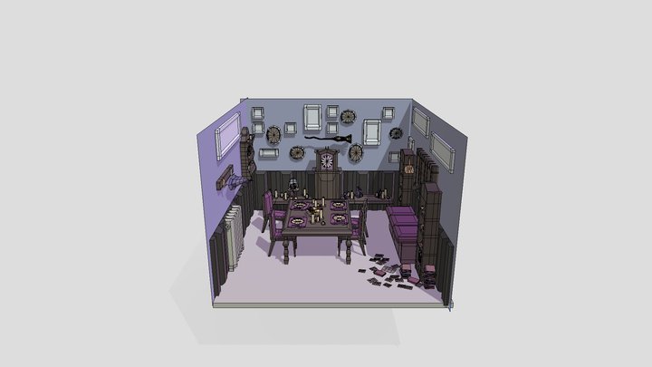 damian_gabby_dining_diorama 3D Model