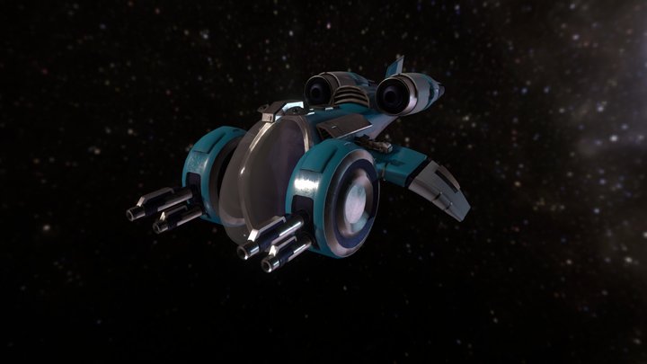 Cartoon Spaceship 3D Model