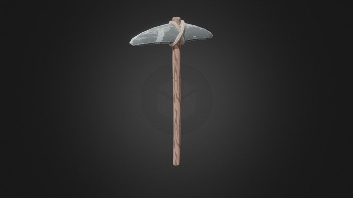Stylized Stone Pickaxe 3D Model
