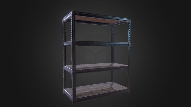Garage Shelf Game Asset 3D Model
