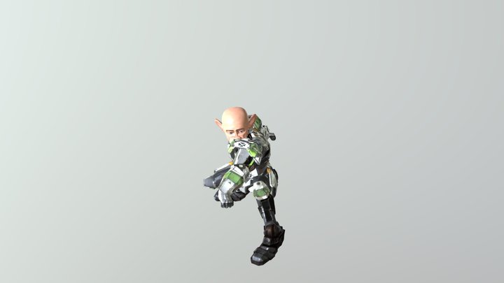Monkey in Battle Armour 3D Model