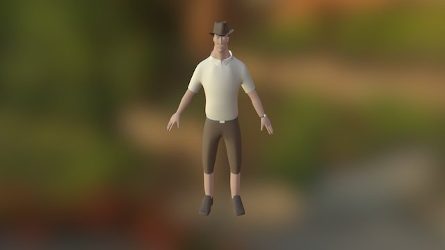 Explorer Cartoon Character 3D Model