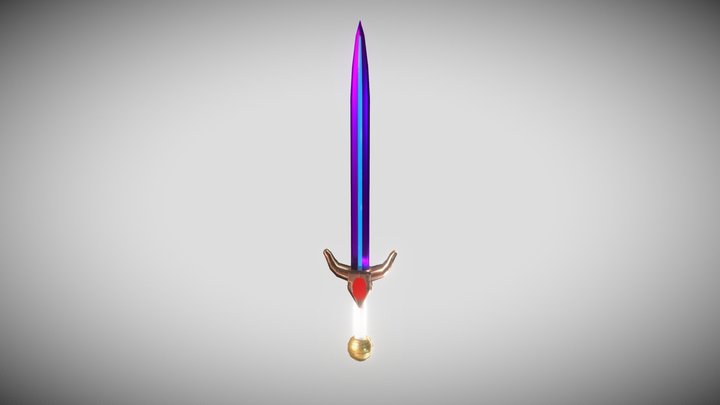 Fantasy sword with jewel 3D Model