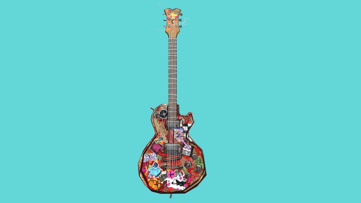 Spider-Punk's  Guitar 3D Model