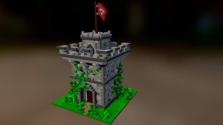 Castle Tower (voxel) 3D Model