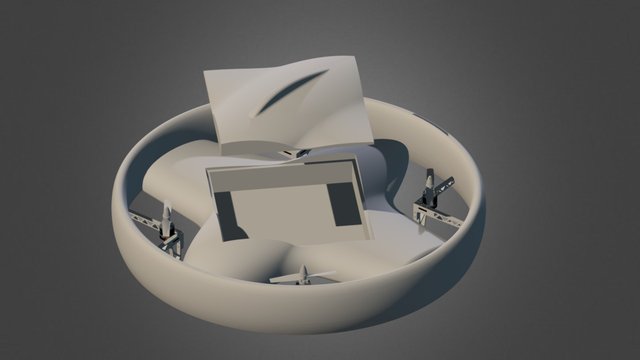 Pizzadrone On Table 3D Model