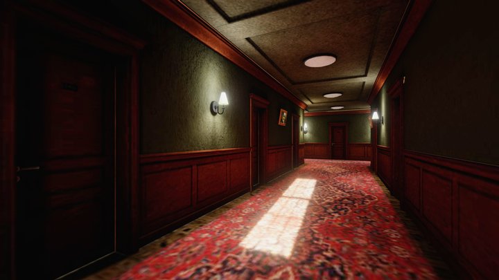 Hotel Hallway –  Light Baked, Mobile/VR Ready 3D Model