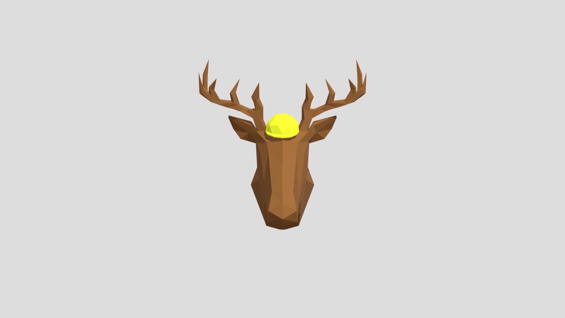 Low poly deer head in construction helmet