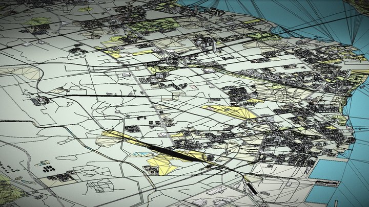3D Wireframe City model from Point Cloud data 3D Model