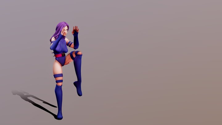 Psylocke Fighting Intro 3D Model