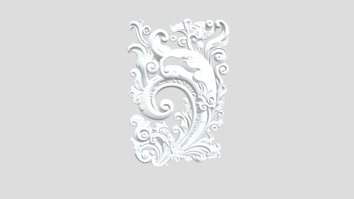 Floral Swirl Ornament 3D Model