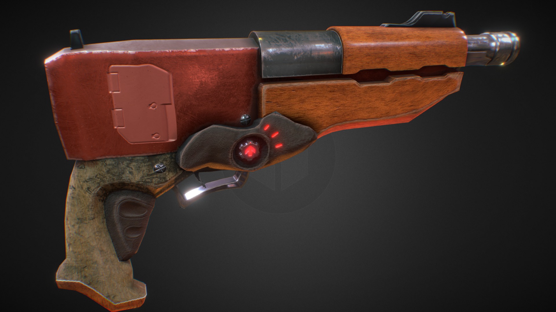 3D model Blaster 2 - This is a 3D model of the Blaster 2. The 3D model is about a gun with a red light.