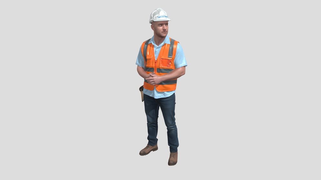 Construction Worker in High-Visibility Vest