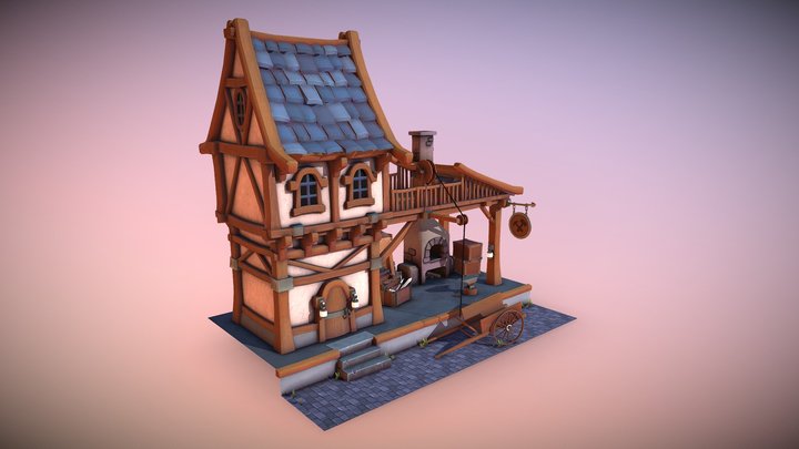 Hand painted 3D modeling - forge 3D Model