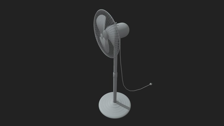 Semi-Realistic Floor Fan Basemodel 3D Model