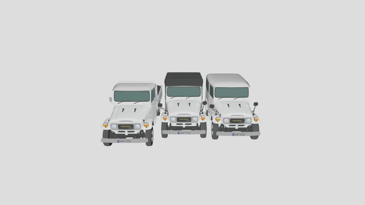 Toyota Land Cruiser J40 Pickup, Canvas and Hardt 3D Model