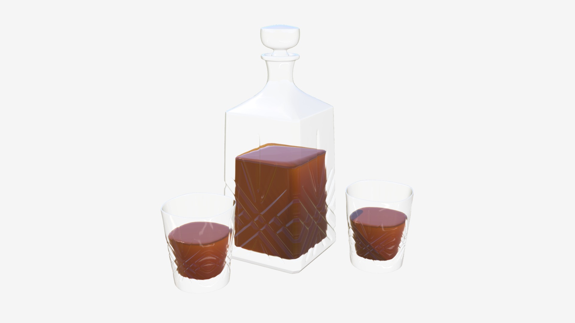 3D model decanter with whiskey - This is a 3D model of the decanter with whiskey. The 3D model is about chart.