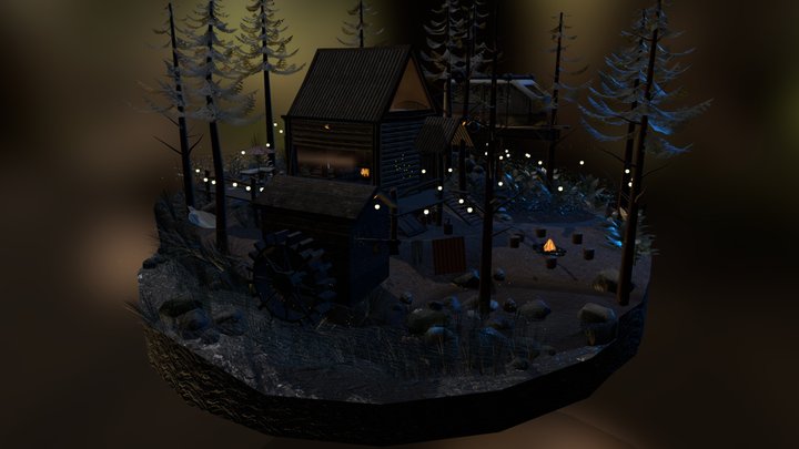 DAE Forest Loner Diorama 3D Model