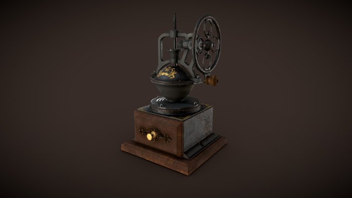 Vintage manual coffee grinder 3D Model