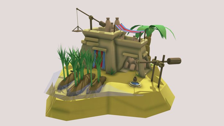 Egyptian Farmer 3D Model