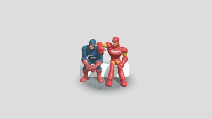 Captain Go and Iron Spooky 3D Model